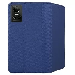 Telefontok Realme GT Neo 3 - kék mágneses szilikon keretes könyvtok-2