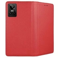 Telefontok Realme GT Neo 3 - piros mágneses szilikon keretes könyvtok-2