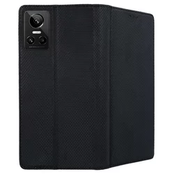 Telefontok Realme GT Neo 3 - fekete mágneses szilikon keretes könyvtok-2
