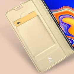 Telefontok Samsung Galaxy J4 Plus - Dux Ducis arany kinyitható tok-3