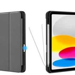 Tablettok iPad 2022 10.9 (iPad 10) - fekete smart case, ceruza tartóval-1