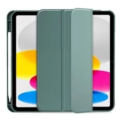 Tablettok iPad 2022 10.9 (iPad 10) - sötétzöld smart case, ceruza tartóval-1