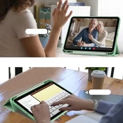 Tablettok iPad 2022 10.9 (iPad 10) - világoszöld smart case, ceruza tartóval-4
