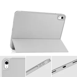 iPad 2022 10.9 (iPad 10) Tablettok - szürke smart case, ceruza tartóval-2