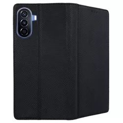 Telefontok Huawei Nova Y70 - fekete mágneses szilikon keretes könyvtok-2