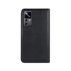 Telefontok Xiaomi 12T - Smart Magnetic fekete szilikon keretes mágneses könyvtok-1