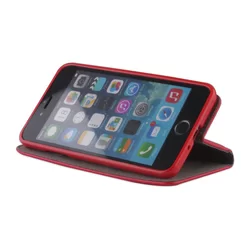 Telefontok iPhone 6/6S - piros mágneses szilikon keretes könyvtok-3