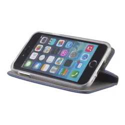 Telefontok iPhone X/XS - kék mágneses szilikon keretes könyvtok-3