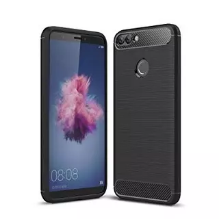 Telefontok Huawei P Smart (2018) - Carbon Fiber fekete szilikon tok