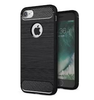 Telefontok iPhone 6 / 6S - Forcell Carbon Fiber fekete szilikon tok
