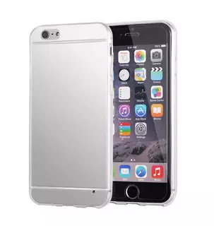 Telefontok iPhone 7 Plus / 8 Plus - ezüst tükrös szilikon hátlap tok (Apple logónál kivágott)