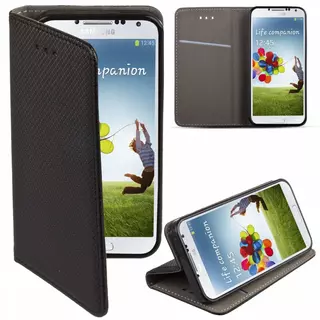 Telefontok Huawei P10 Plus - fekete mágneses szilikon keretes könyvtok 