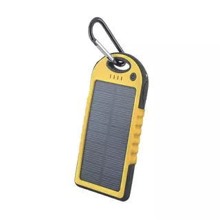 Powerbank: Setty Solar 2USB napelemes sárga power bank 5000mAh