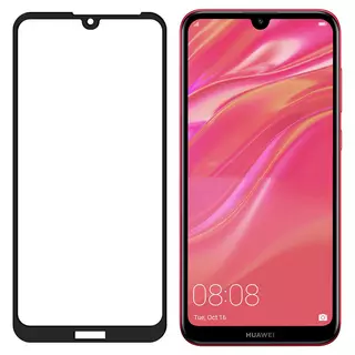 Üvegfólia Huawei Y5 2019 / Honor 8S - Super kemény tokbarát fólia fekete kerettel