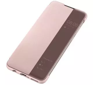 Telefontok Huawei P30 Lite - Eredeti Huawei S-View pink kinyitható okos tok