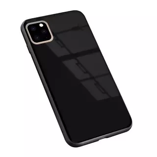 Telefontok iPhone 11 Pro Max - Forcell fekete üveg hátlaptok