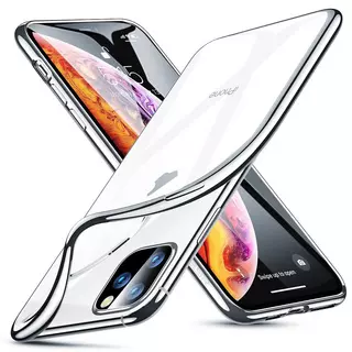 Telefontok iPhone 11 PRO - ESR átlátszó, ezüst keretes szilikon tok