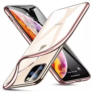 Telefontok iPhone 11 PRO MAX - ESR átlátszó, rose gold keretes szilikon tok