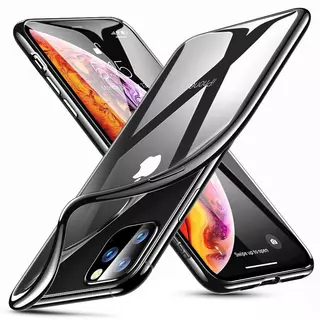 Telefontok iPhone 11 PRO MAX - ESR átlátszó, fekete keretes szilikon tok