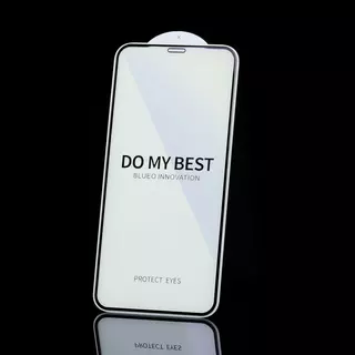 Üvegfólia: iPhone XS Max - Mr. Monkey - kékfény szűrős-fekete 5D előlapi üvegfólia