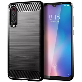 Telefontok Xiaomi Mi A3 - Carbon Fiber fekete szilikon tok