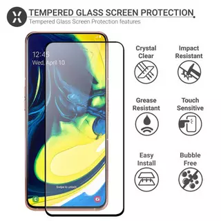 Üvegfólia Samsung Galaxy A80 / A90 - Super kemény tokbarát Full Glue üvegfólia fekete kerettel