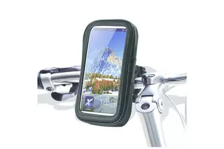 Biciklis tartó: UNIQ - Univerzális bicikli kormányra szerelhető, 360 fokban elfordítható fekete telefon tartó 5,5 col