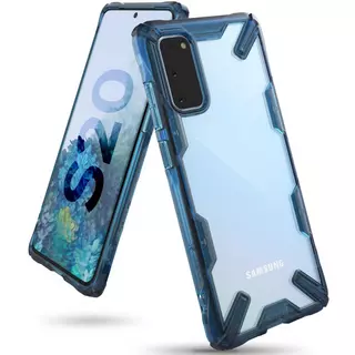 Telefontok Samsung Galaxy S20 - Ringke átlátszó-kék ütésálló hátlap tok