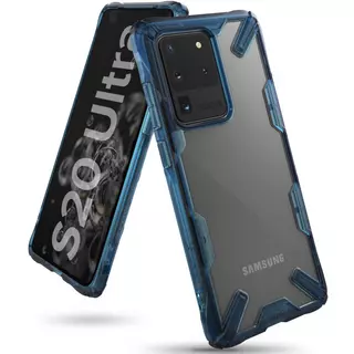 Telefontok Samsung Galaxy S20 Ultra - Ringke átlátszó-kék ütésálló hátlap tok