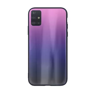 Telefontok Samsung Galaxy A71 - pink-fekete üveg hátlaptok