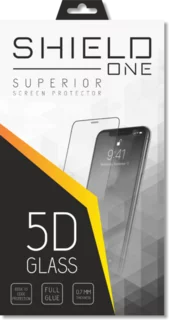 Üvegfólia Iphone X / iPhone XS - ShieldOne 5D kijelzővédő üvegfólia fekete kerettel