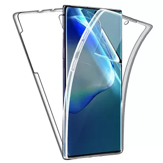 Telefontok Samsung Galaxy Note 10 - átlátszó szilikon előlap + plexi hátlapi tok 360°
