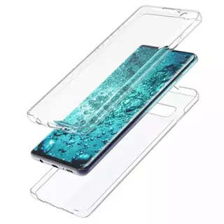 Telefontok Samsung Galaxy S10 - átlátszó szilikon előlap + plexi hátlapi tok 360°