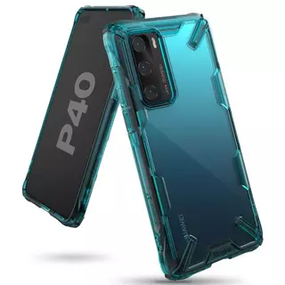 Telefontok Huawei P40 - Ringke Fusion X türkiz ütésálló tok