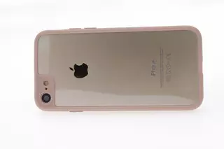 Telefontok iPhone SE2020 - átltászó szilikon tok pink kerettel