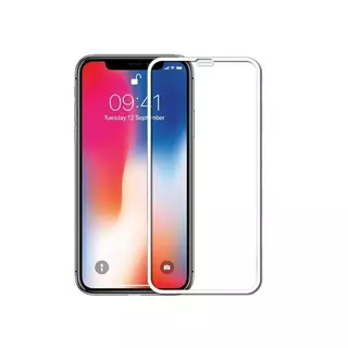 Üvegfólia iPhone Xs Max - 5D Full glue üvegfólia fehér kerettel