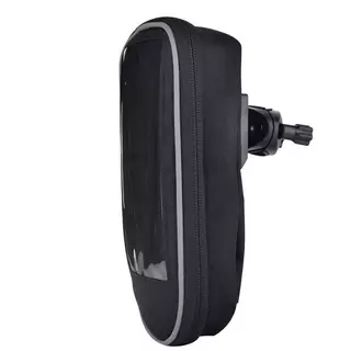 Biciklis tartó: DEVIA - Univerzális, vízálló bicikli kormányra szerelhető, fekete telefon tartó táska tároló rekesszel 5,5col