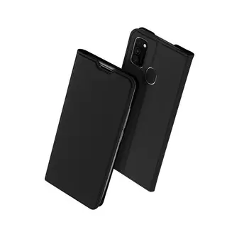 Telefontok Samsung Galaxy M21 / M30s - Dux Ducis fekete flipcover tok