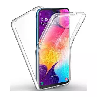 Telefontok Samsung Galaxy A30s - átlátszó szilikon előlap + plexi hátlapi tok 360°