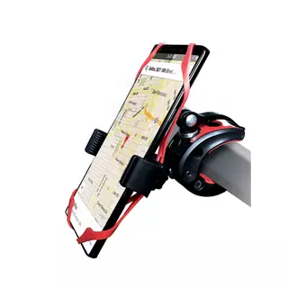 Biciklis tartó: Rebeltec M40 - Univerzális bicikli kormányra szerelhető, piros telefon tartó