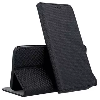 Telefontok Huawei Y5p - fekete mágneses szilikon keretes könyvtok