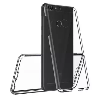 Telefontok Huawei P Smart (2018) - átlátszó szilikon előlap + plexi hátlapi tok 360°