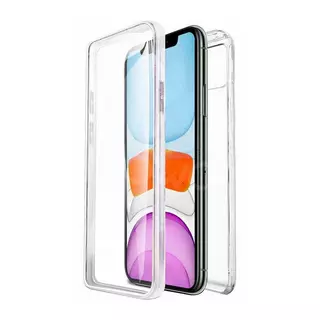 Telefontok iPhone 11 Pro Max - átlátszó szilikon előlap + plexi hátlap tok 360 fokos