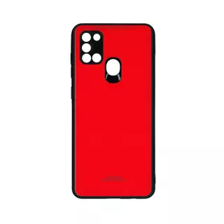 Telefontok Samsung Galaxy A21S - Forcell piros üveg hátlaptok