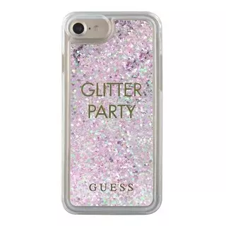 Telefontok iPhone 6 / 6S / 7 / 8 / SE 2020 - Guess Liquid Glitter Lila hátlaptok 