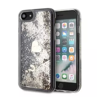 Telefontok iPhone 7 / 8 / SE 2020 - Guess Liquid Glitter arany-fekete hátlaptok 