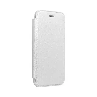 Telefontok iPhone 12 Pro Max - ezüst-átlátszó könyvtok