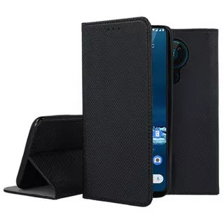 Telefontok Nokia 5.3 - fekete mágneses szilikon keretes könyvtok