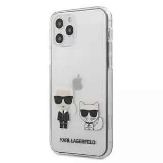 Telefontok iPhone 12 - Karl Lagerfeld Karl & Choupette átlátszó hátlap tok