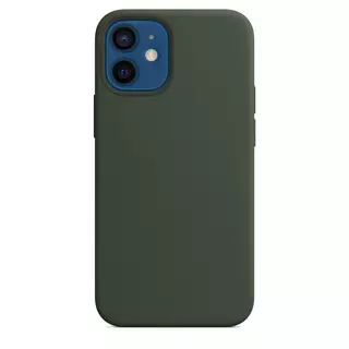 Telefontok iPhone 12 - sötétzöld szilikon tok